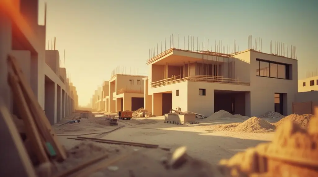 Construction site of luxury villas in Dubai, representing the surge in high-end property development in 2025.